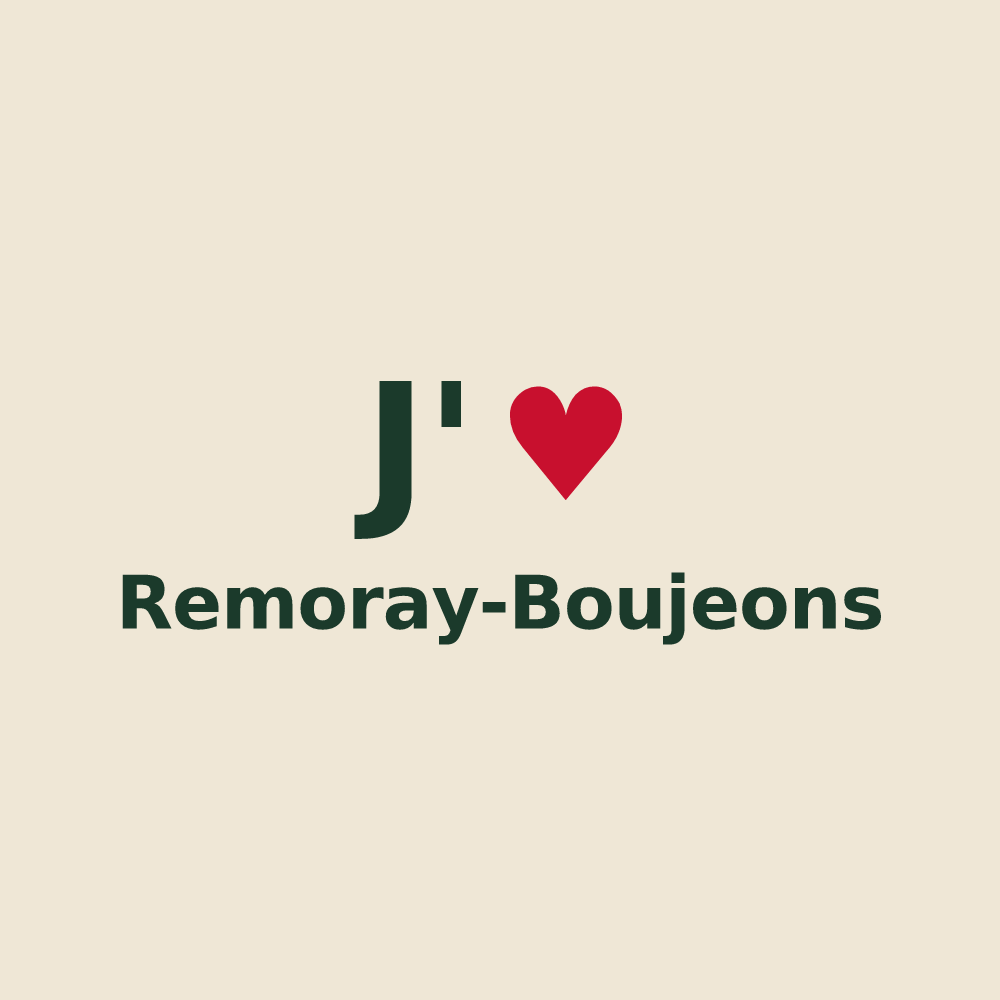 Tote bag personnalisé Remoray-Boujeons — design J'aime Remoray-Boujeons