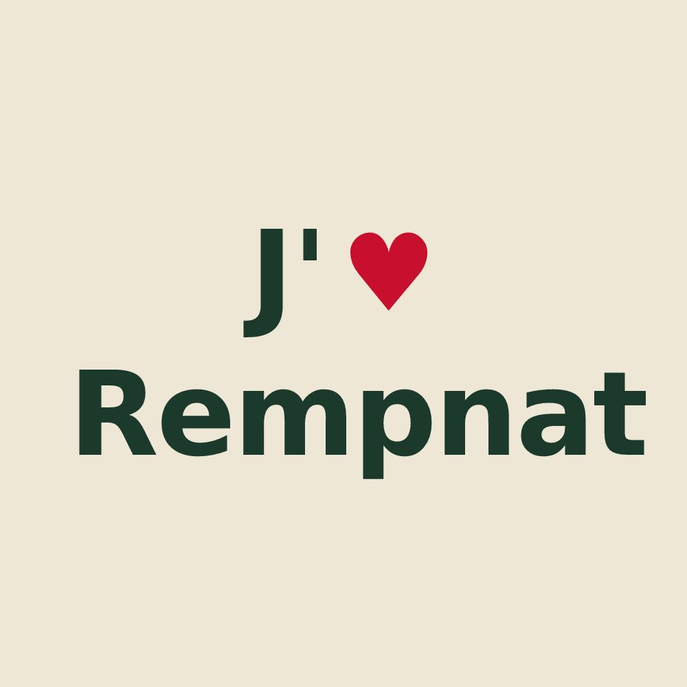 Tote bag personnalisé Rempnat — design J'aime Rempnat