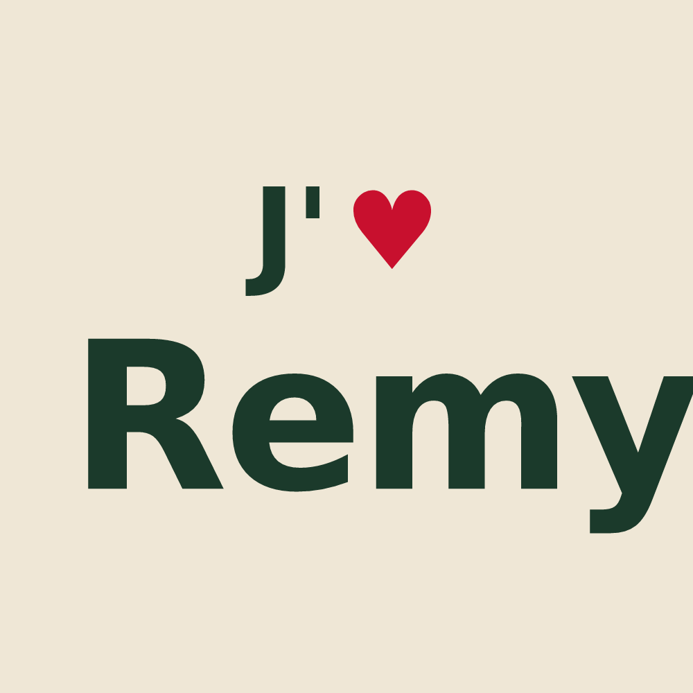 Tote bag personnalisé Remy — design J'aime Remy