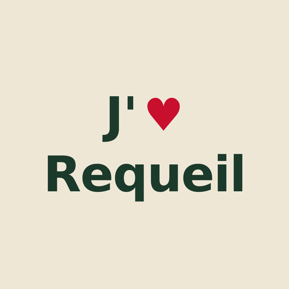 Tote bag personnalisé Requeil — design J'aime Requeil