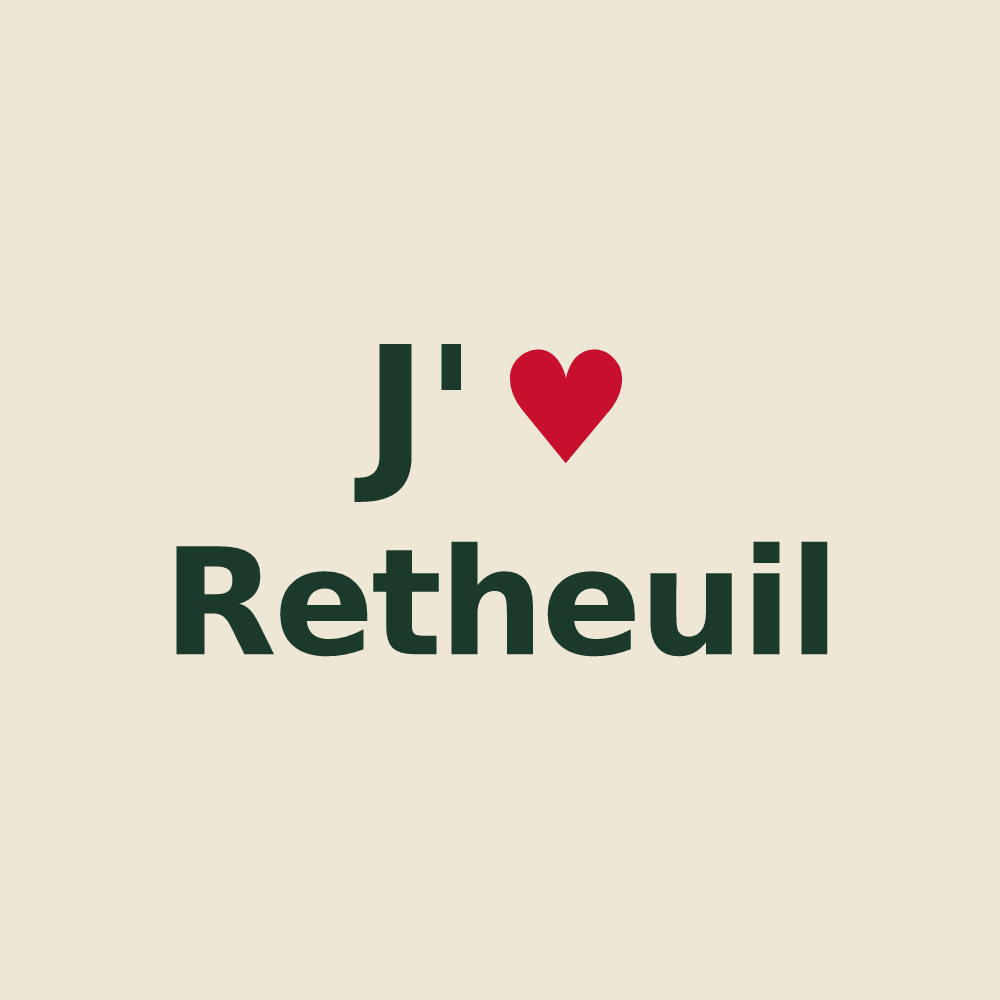 Tote bag personnalisé Retheuil — design J'aime Retheuil