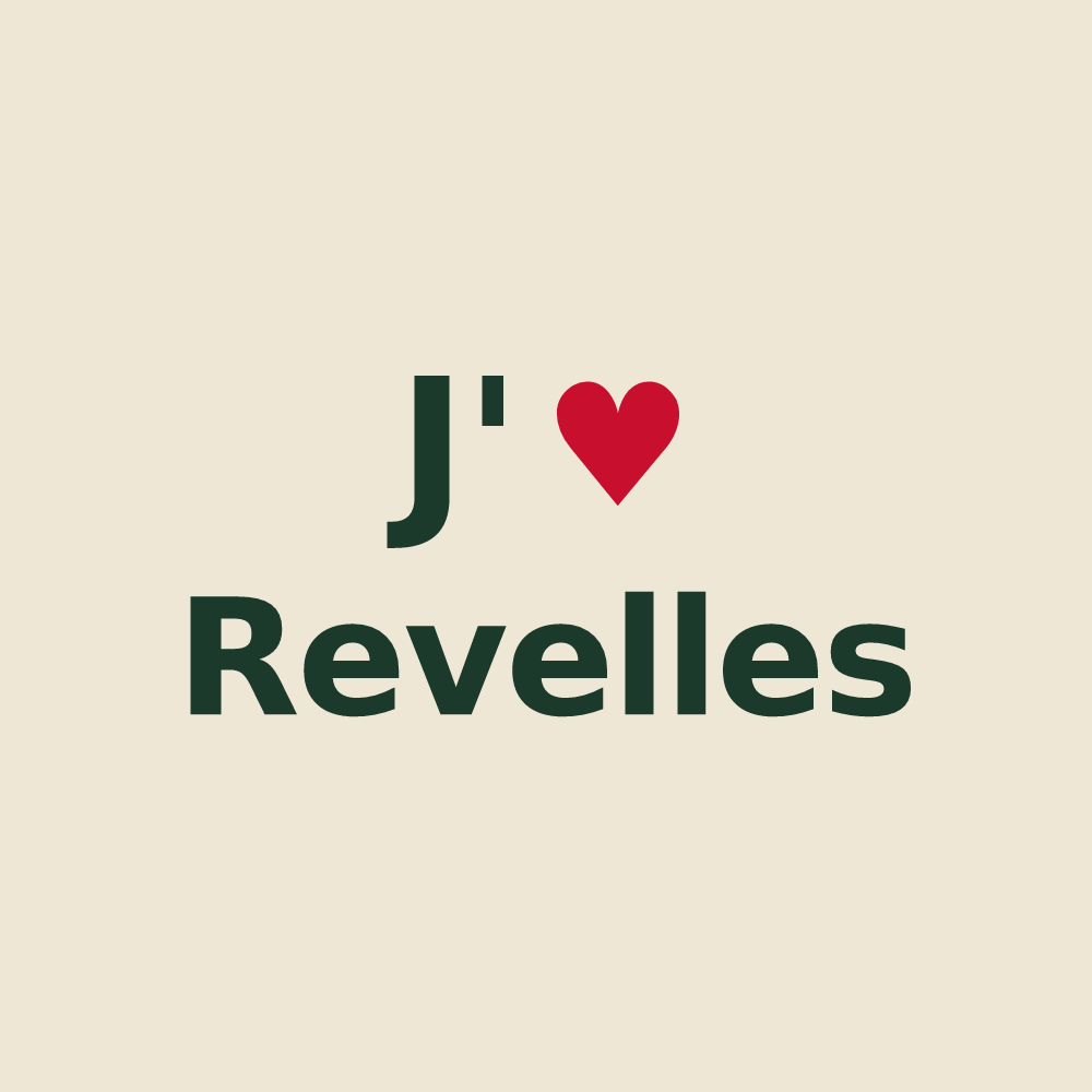 Tote bag personnalisé Revelles — design J'aime Revelles