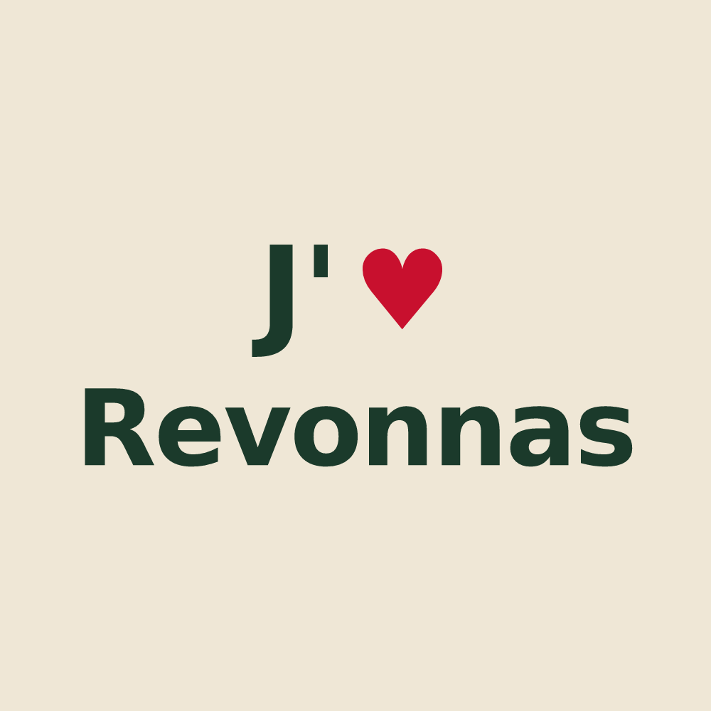Tote bag personnalisé Revonnas — design J'aime Revonnas