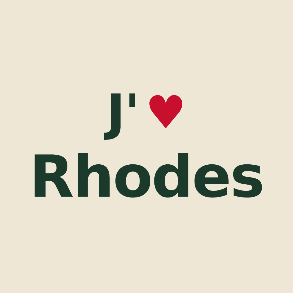Tote bag personnalisé Rhodes — design J'aime Rhodes