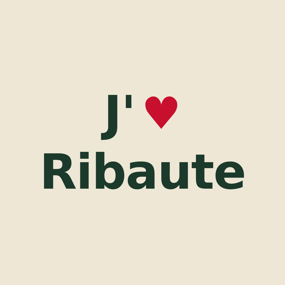 Tote bag personnalisé Ribaute — design J'aime Ribaute