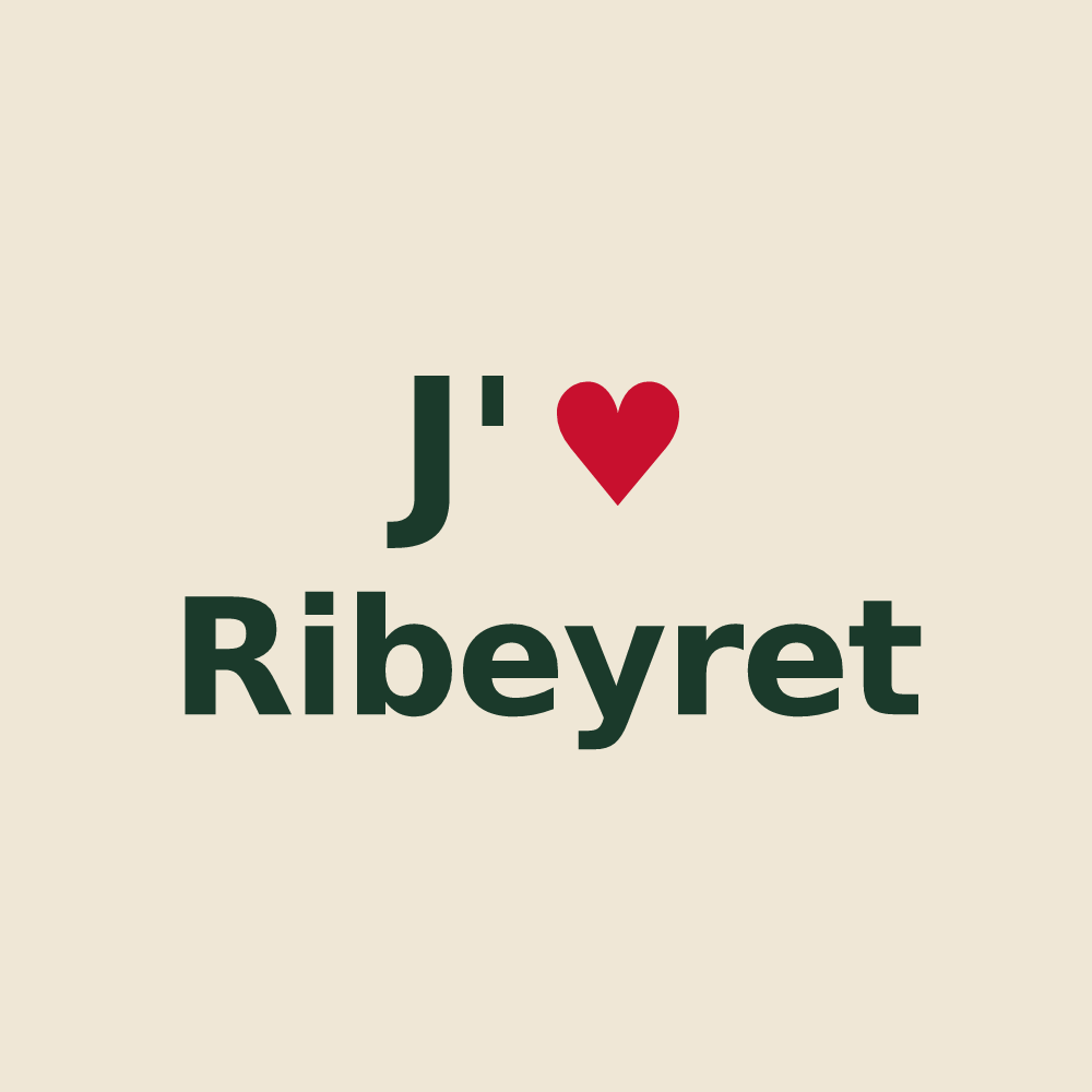 Tote bag personnalisé Ribeyret — design J'aime Ribeyret