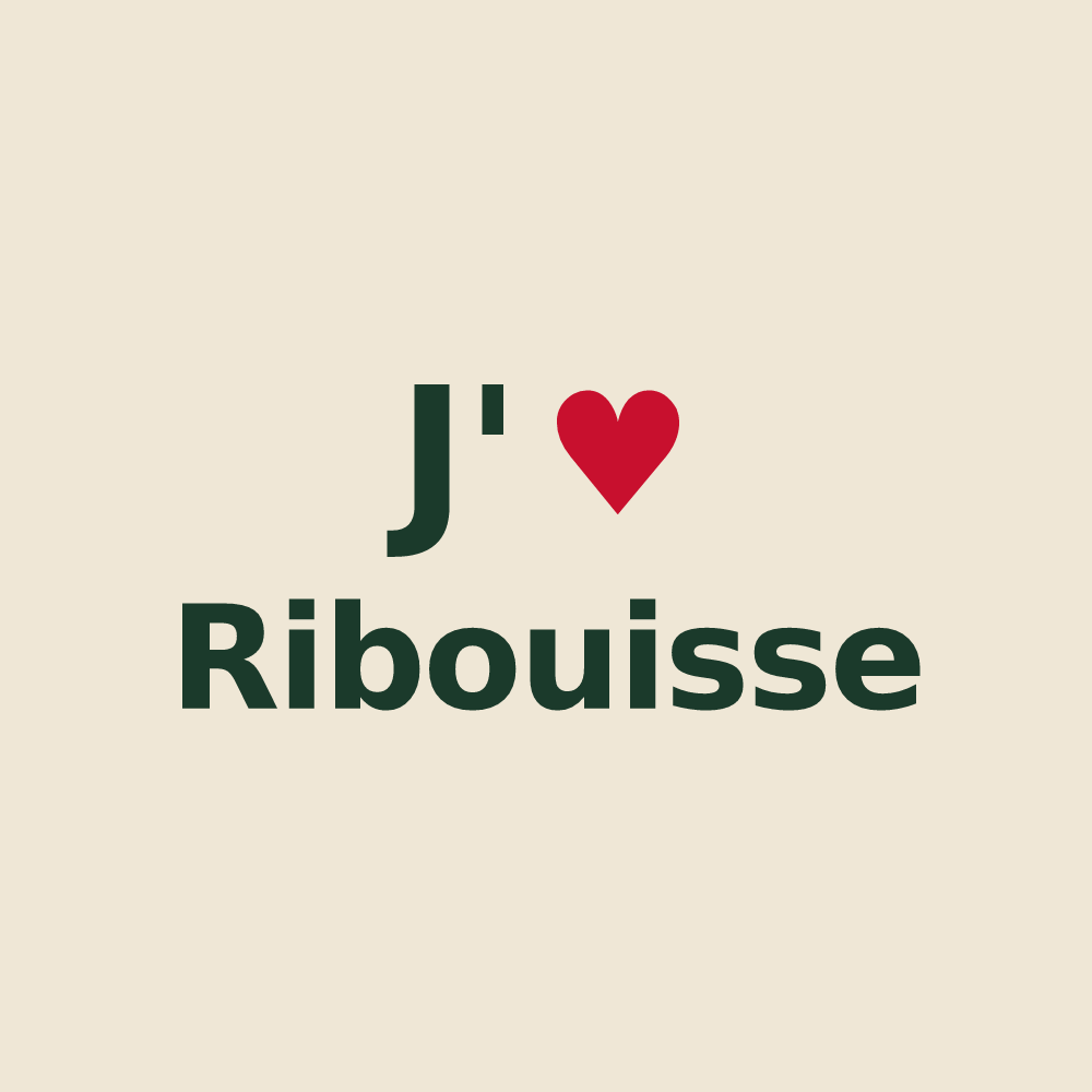 Tote bag personnalisé Ribouisse — design J'aime Ribouisse