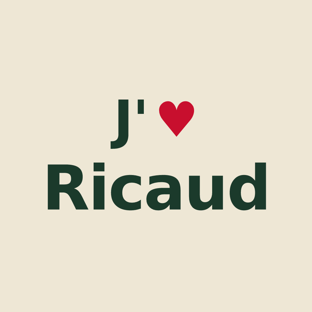 Tote bag personnalisé Ricaud — design J'aime Ricaud