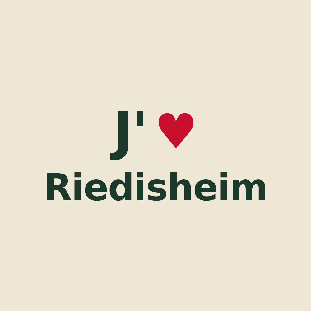Tote bag personnalisé Riedisheim — design J'aime Riedisheim