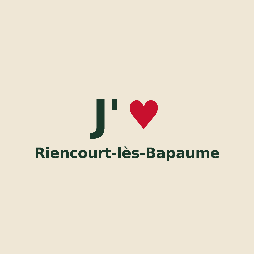 Tote bag personnalisé Riencourt-lès-Bapaume — design J'aime Riencourt-lès-Bapaume
