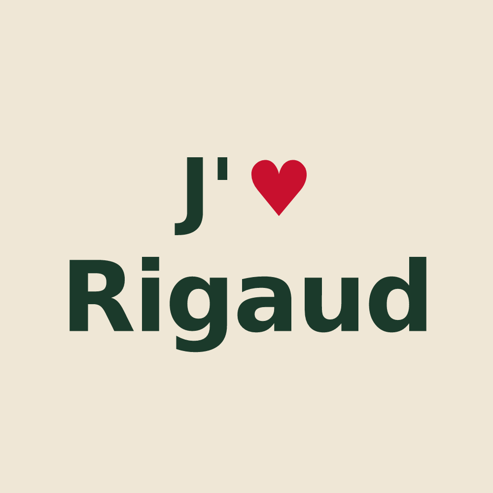 Tote bag personnalisé Rigaud — design J'aime Rigaud