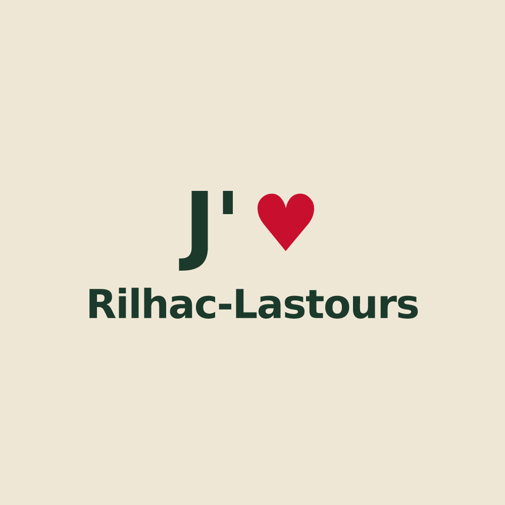 Tote bag personnalisé Rilhac-Lastours — design J'aime Rilhac-Lastours