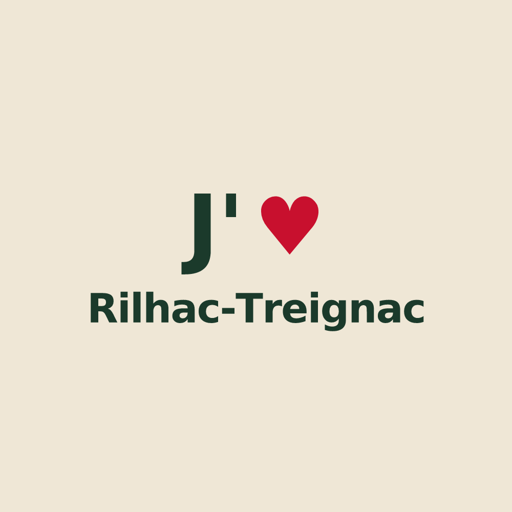 Tote bag personnalisé Rilhac-Treignac — design J'aime Rilhac-Treignac