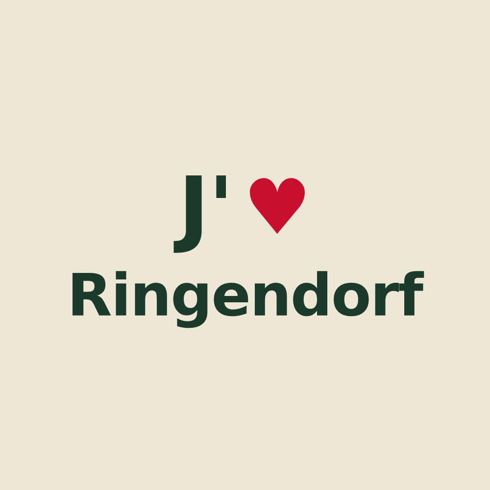 Tote bag personnalisé Ringendorf — design « J'aime Ringendorf » imprimé sur le tote bag