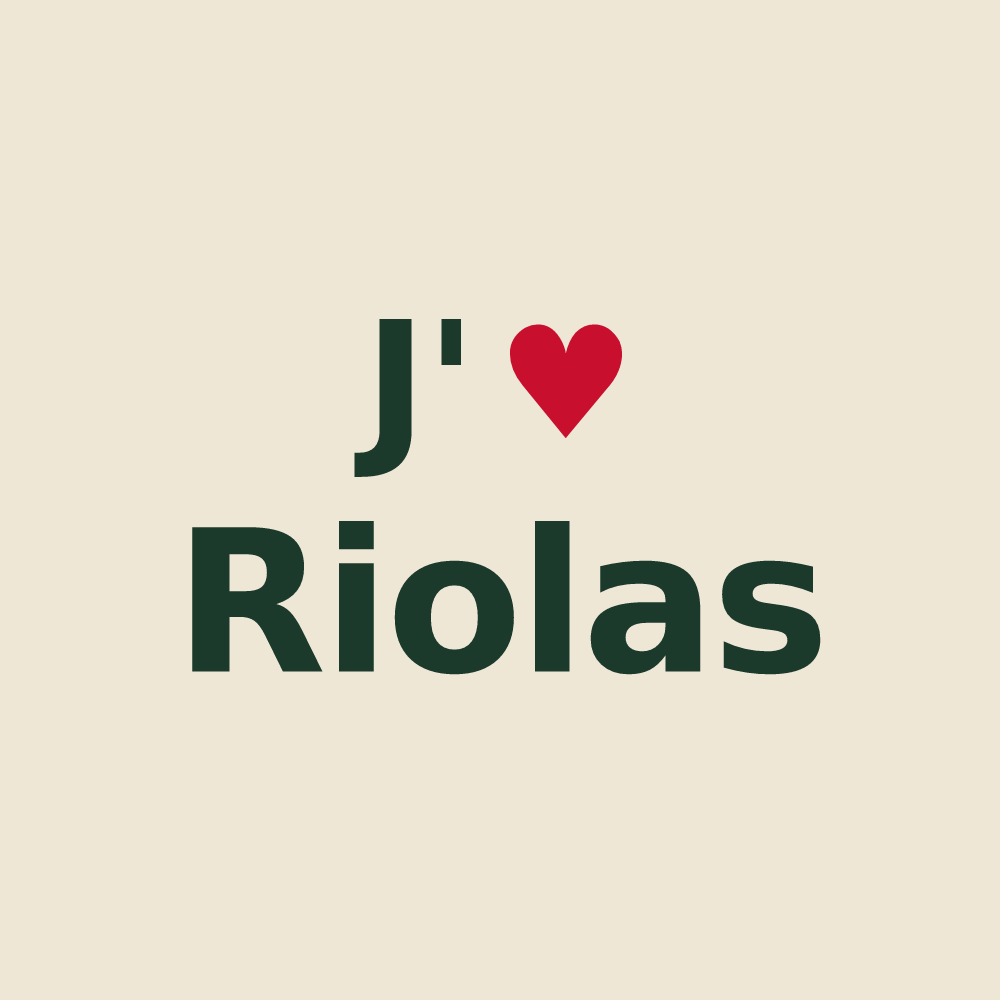 Tote bag personnalisé Riolas — design J'aime Riolas
