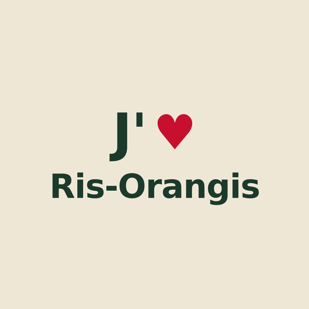 Tote bag personnalisé Ris-Orangis — design J'aime Ris-Orangis