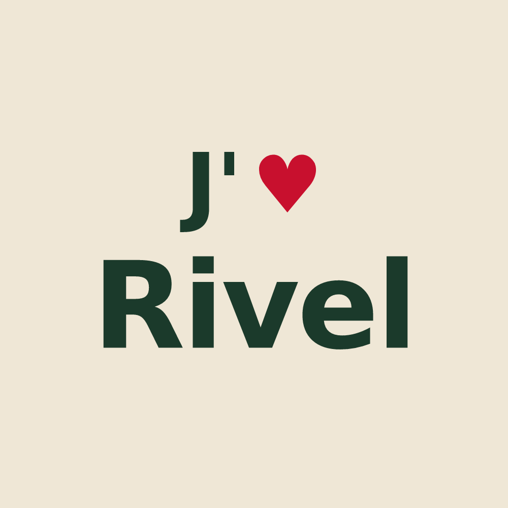 Tote bag personnalisé Rivel — design J'aime Rivel
