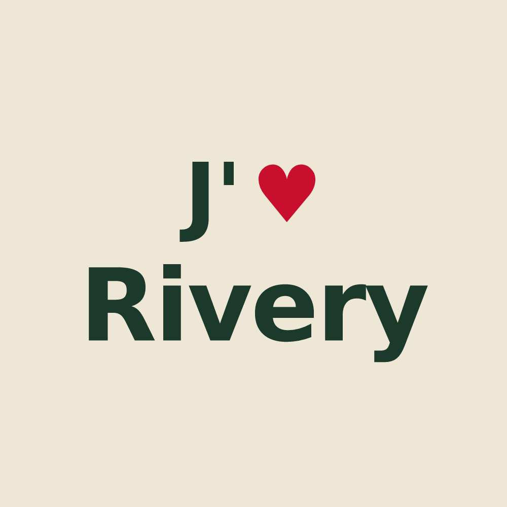 Tote bag personnalisé Rivery — design « J'aime Rivery » imprimé sur le tote bag