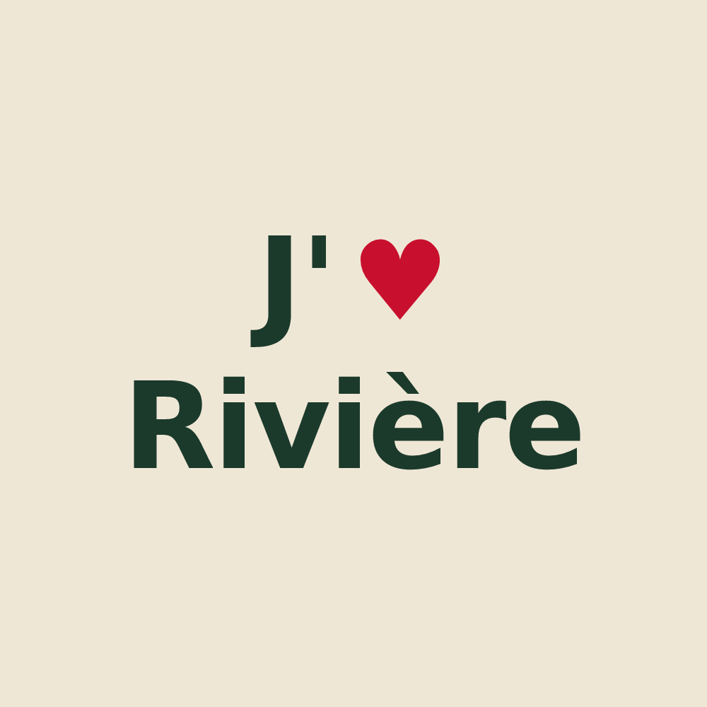 Tote bag personnalisé Rivière — design « J'aime Rivière » imprimé sur le tote bag