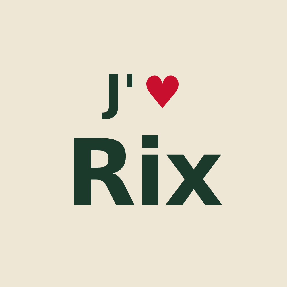 Tote bag personnalisé Rix — design « J'aime Rix » imprimé sur le tote bag