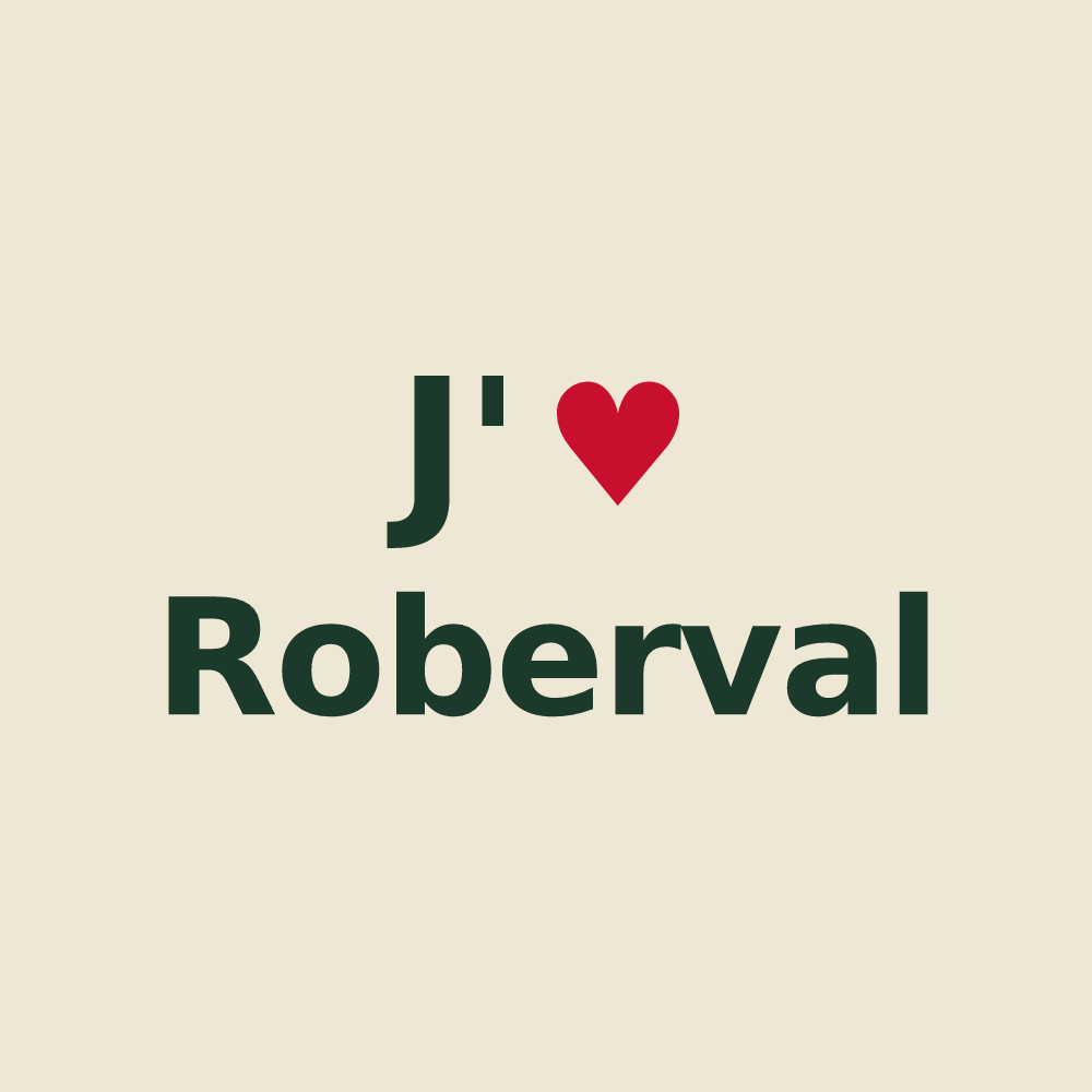 Tote bag personnalisé Roberval — design J'aime Roberval