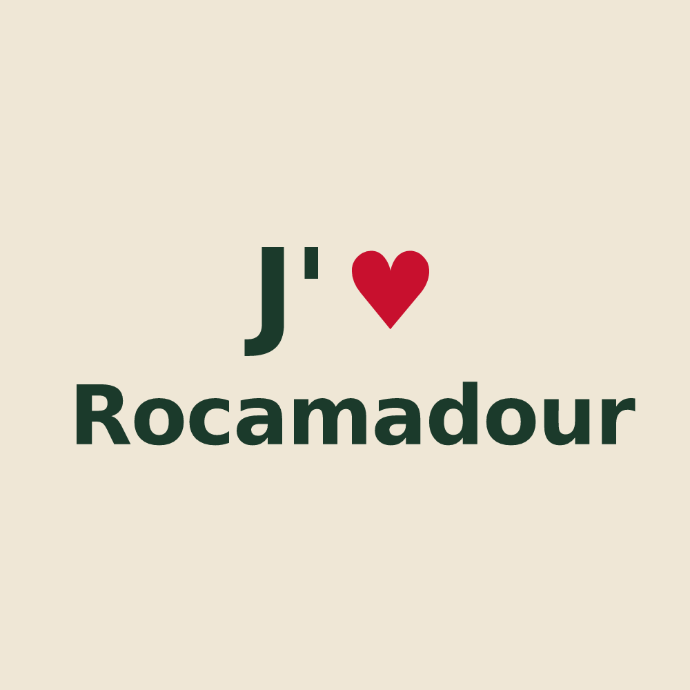 Tote bag personnalisé Rocamadour — design J'aime Rocamadour