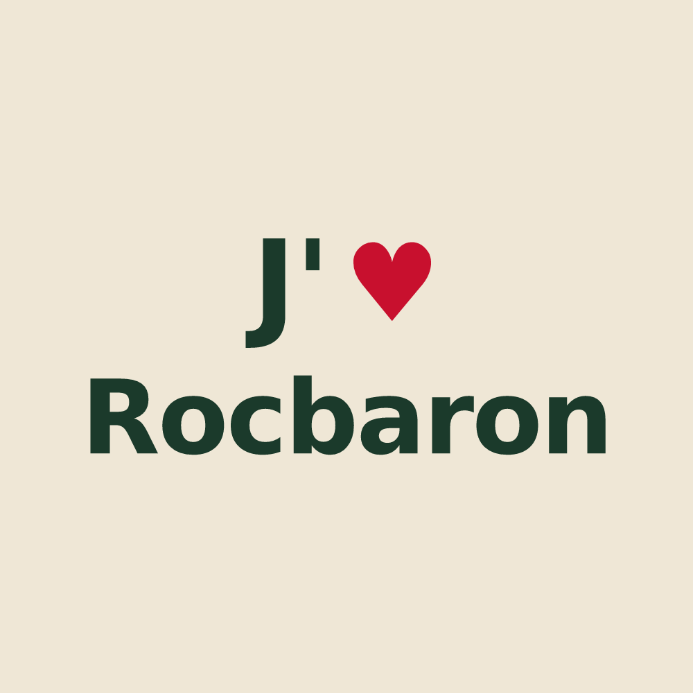 Tote bag personnalisé Rocbaron — design J'aime Rocbaron