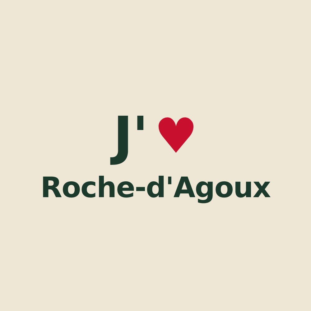 Tote bag personnalisé Roche-d'Agoux — design J'aime Roche-d'Agoux