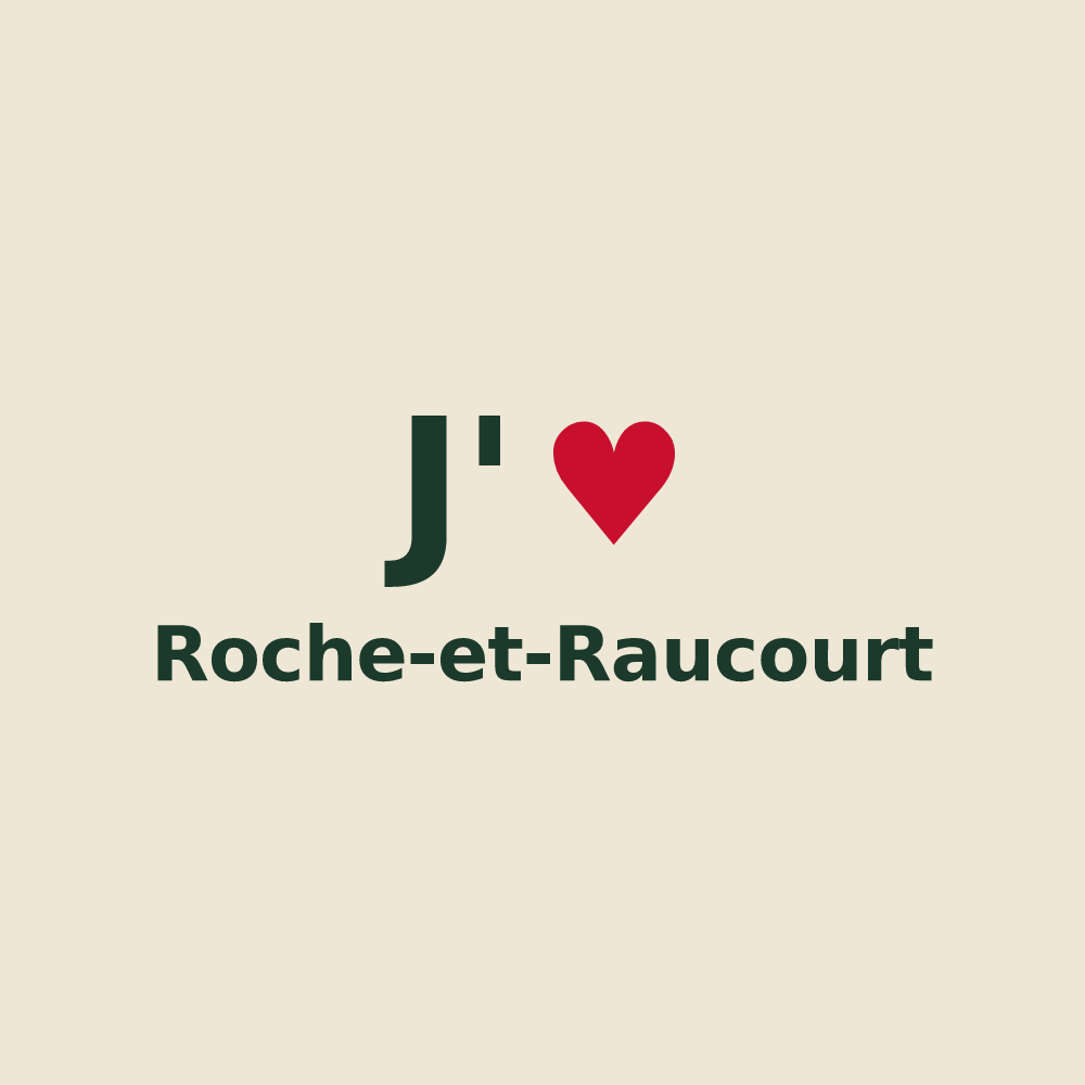Tote bag personnalisé Roche-et-Raucourt — design « J'aime Roche-et-Raucourt » imprimé sur le tote bag