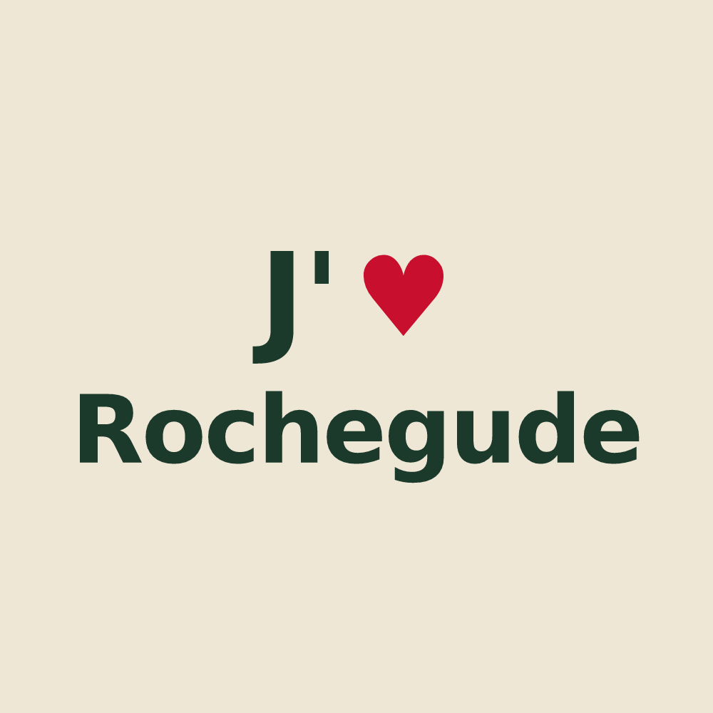 Tote bag personnalisé Rochegude — design J'aime Rochegude