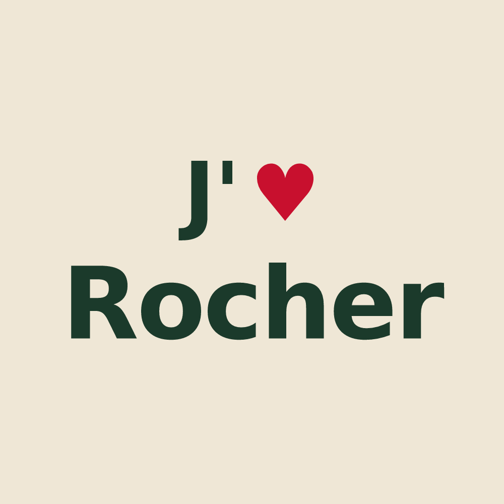 Tote bag personnalisé Rocher — design J'aime Rocher