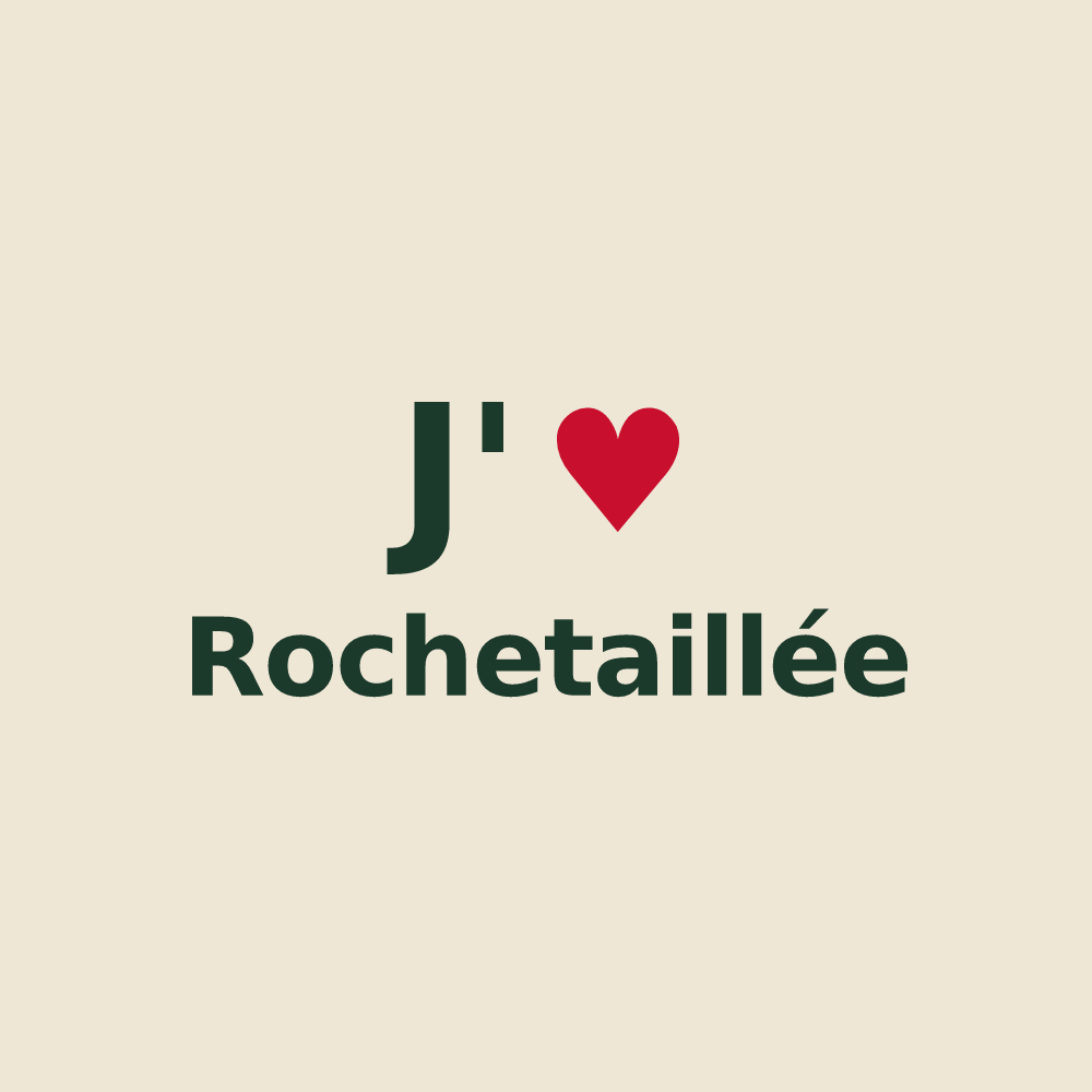 Tote bag personnalisé Rochetaillée — design J'aime Rochetaillée