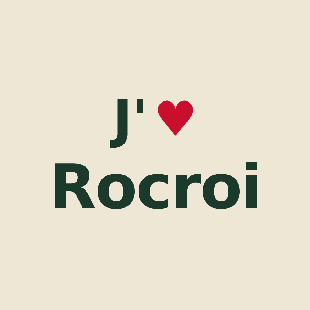 Tote bag personnalisé Rocroi — design « J'aime Rocroi » imprimé sur le tote bag