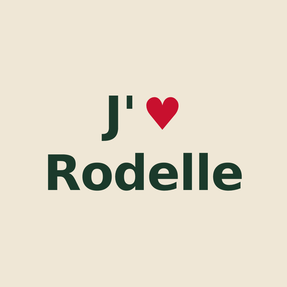 Tote bag personnalisé Rodelle — design J'aime Rodelle