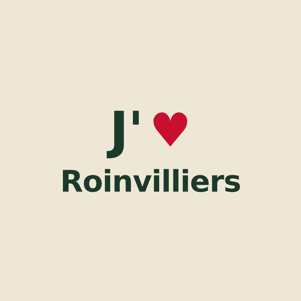 Tote bag personnalisé Roinvilliers — design « J'aime Roinvilliers » imprimé sur le tote bag