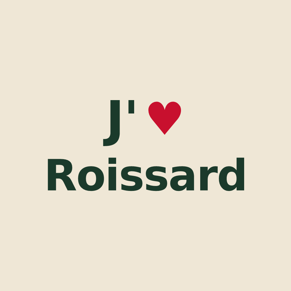 Tote bag personnalisé Roissard — design J'aime Roissard