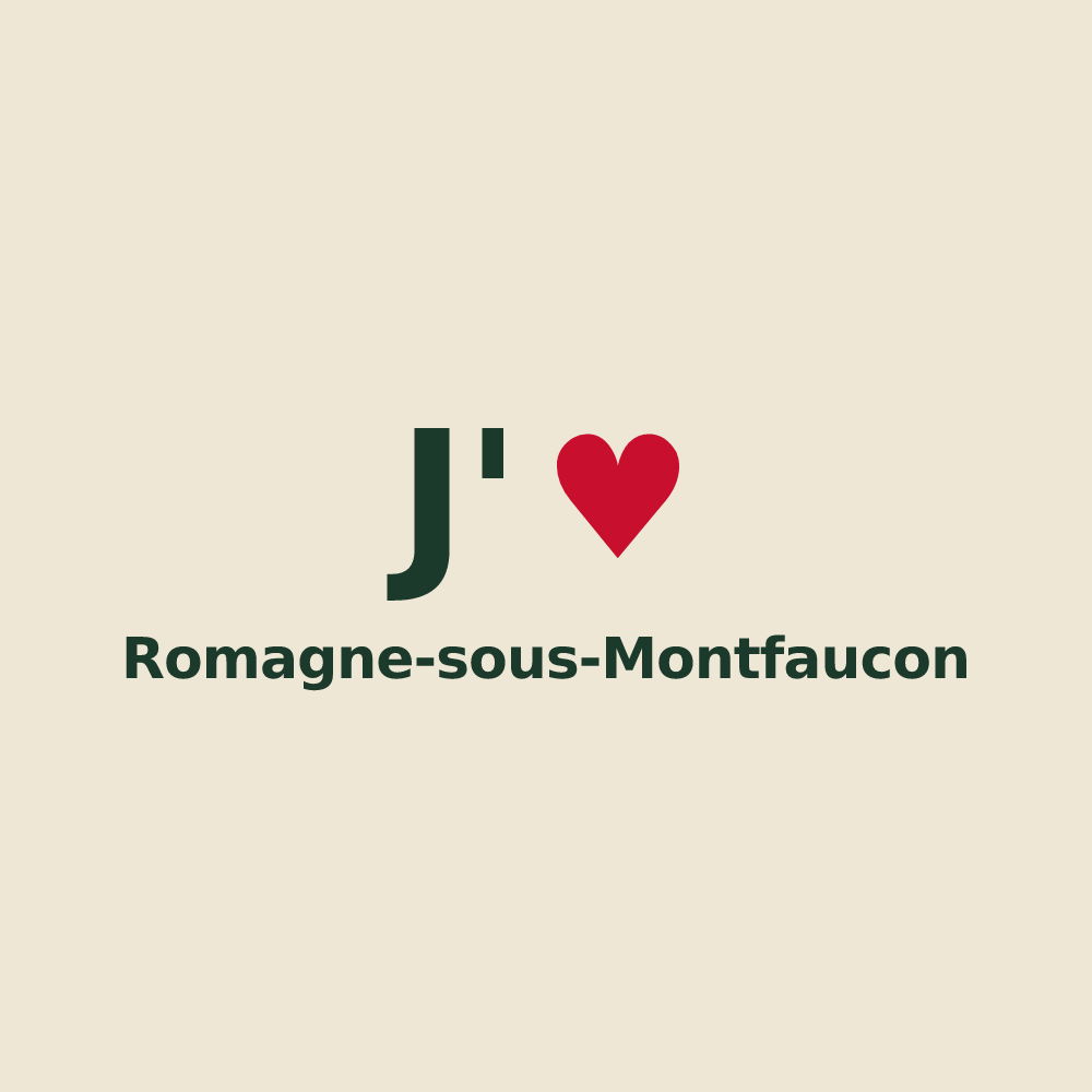 Tote bag personnalisé Romagne-sous-Montfaucon — design J'aime Romagne-sous-Montfaucon