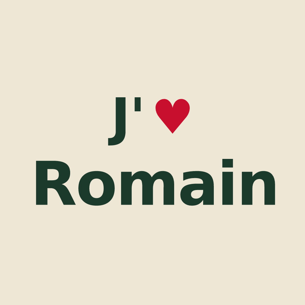 Tote bag personnalisé Romain — design J'aime Romain