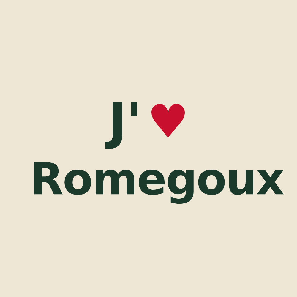 Tote bag personnalisé Romegoux — design J'aime Romegoux