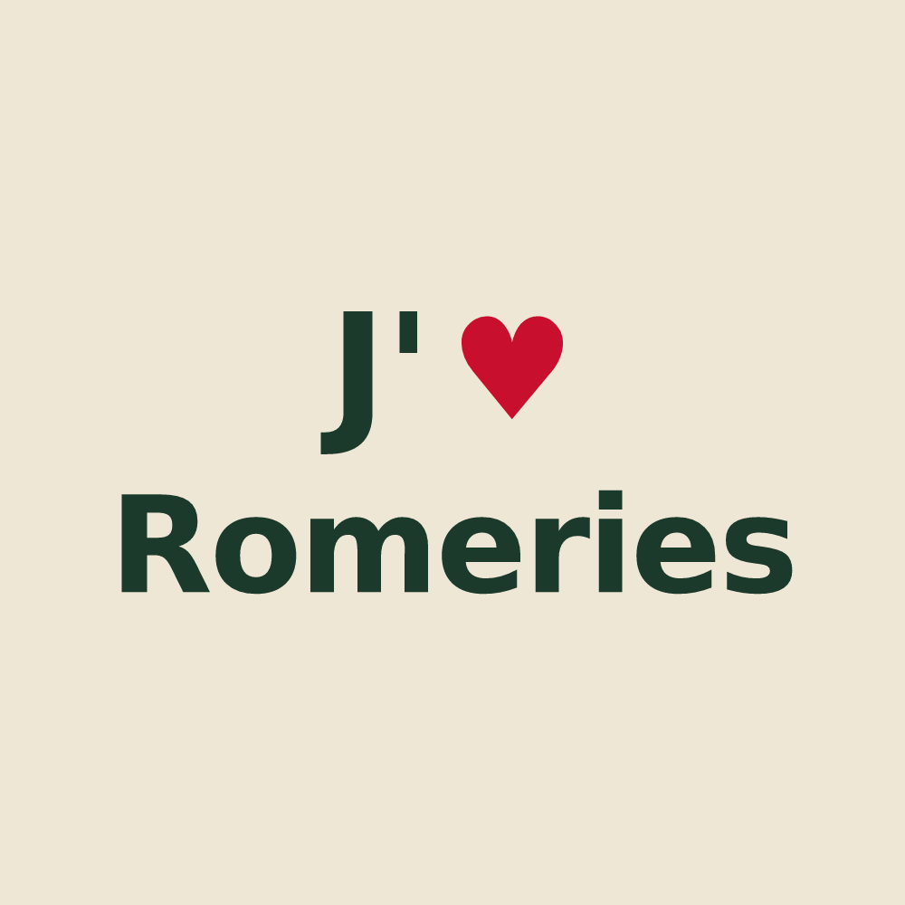 Tote bag personnalisé Romeries — design J'aime Romeries