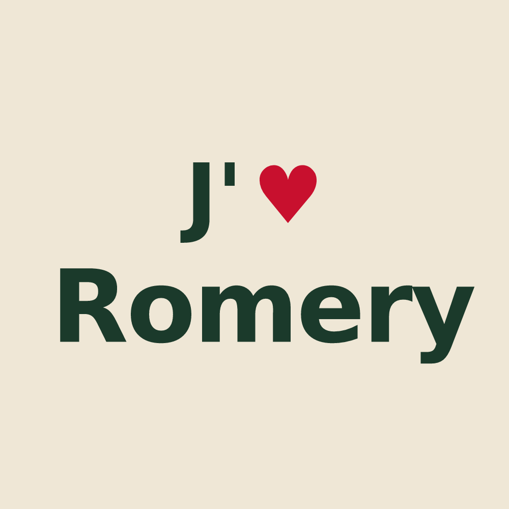 Tote bag personnalisé Romery — design J'aime Romery