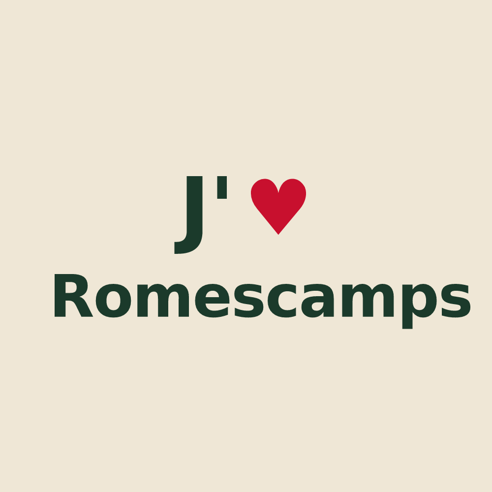 Tote bag personnalisé Romescamps — design J'aime Romescamps