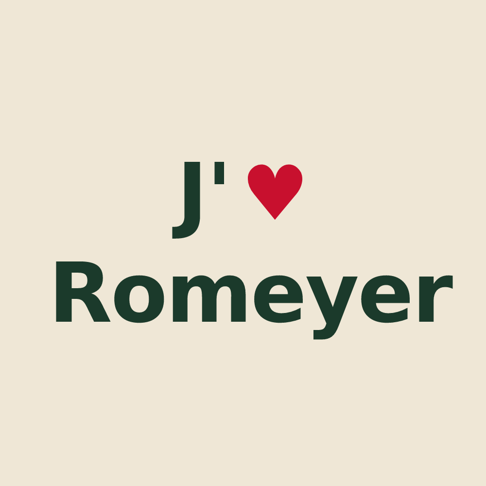 Tote bag personnalisé Romeyer — design J'aime Romeyer