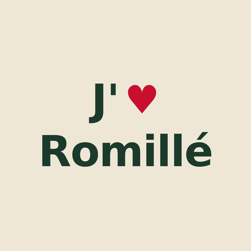 Tote bag personnalisé Romillé — design J'aime Romillé