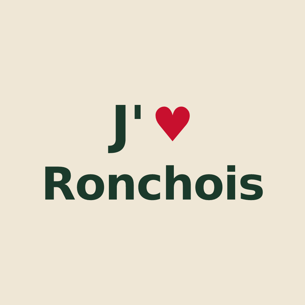 Tote bag personnalisé Ronchois — design J'aime Ronchois