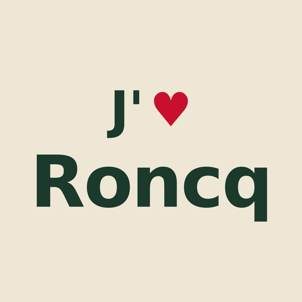 Tote bag personnalisé Roncq — design J'aime Roncq