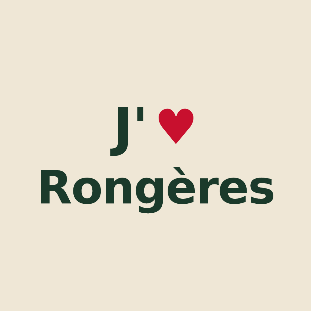 Tote bag personnalisé Rongères — design « J'aime Rongères » imprimé sur le tote bag