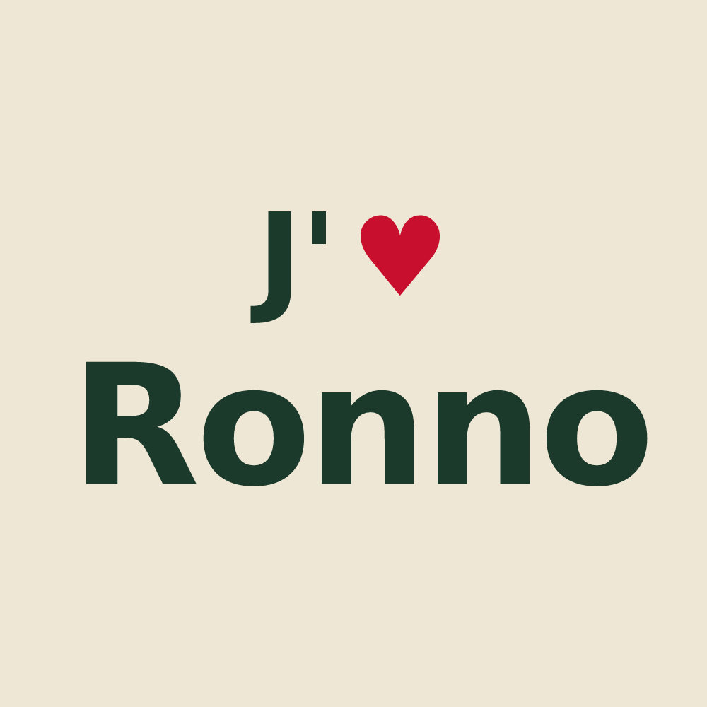 Tote bag personnalisé Ronno — design J'aime Ronno
