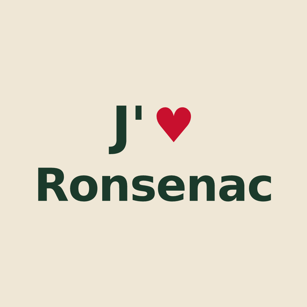 Tote bag personnalisé Ronsenac — design J'aime Ronsenac