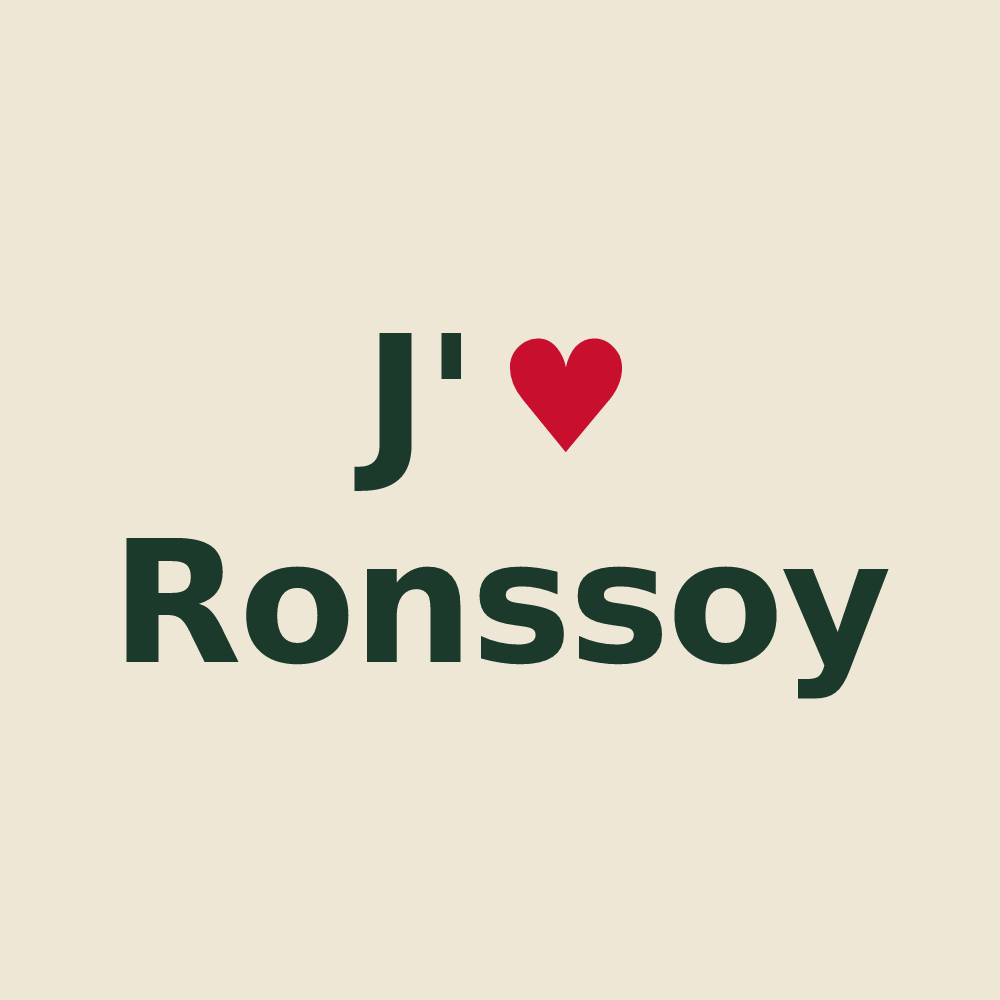 Tote bag personnalisé Ronssoy — design J'aime Ronssoy